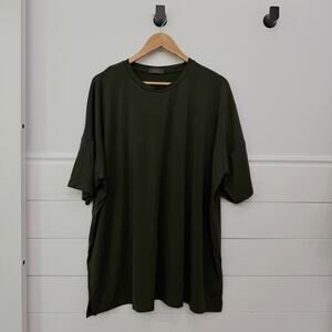 Women’s NUUDS Olive Green Crenweck Short Sleeve T Shirt Size XL